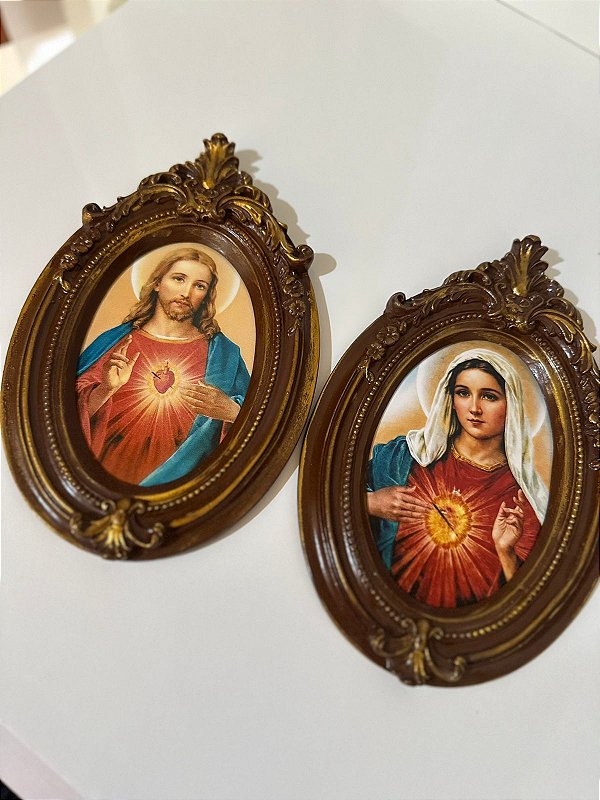 Conjunto Vintage dos Sagrados Corações | 21x16 cm