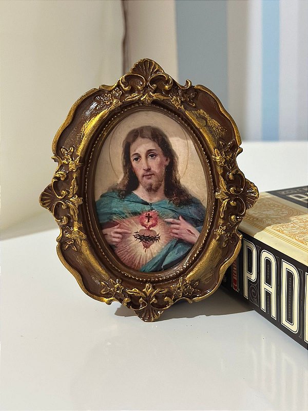 Quadro Sagrado Coração de Jesus | 14x12 cm | Modelo 2