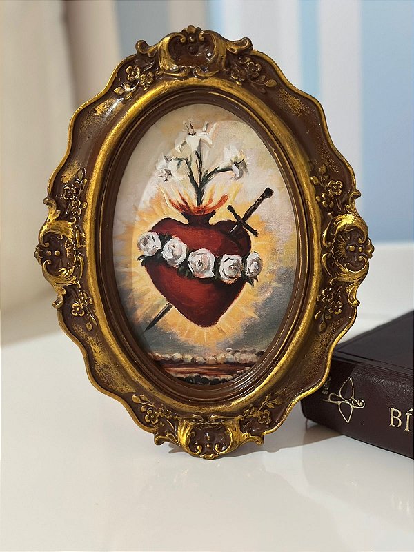 Quadros Os Três Sagrados Corações - Conjunto | 21x16 cm