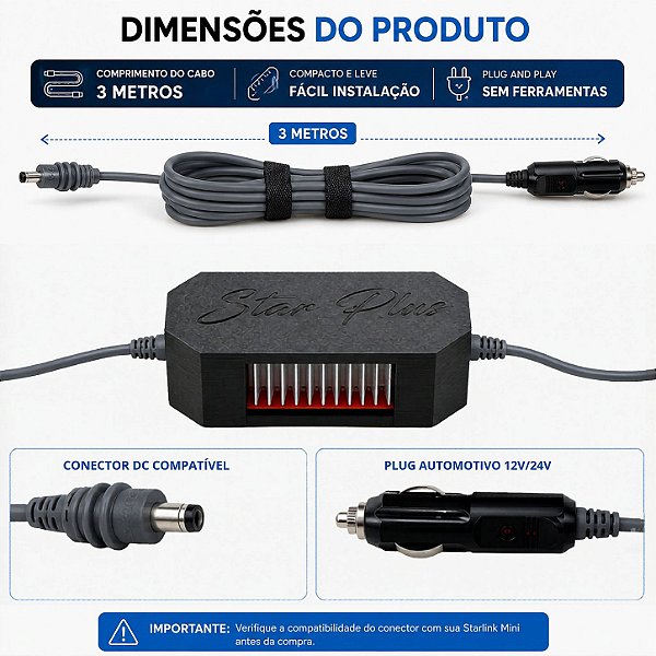 Conversor Star Plus para Starlink Mini – Pesca Plus