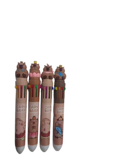 CANETA 10 CORES CAPIVARA NAMASTE