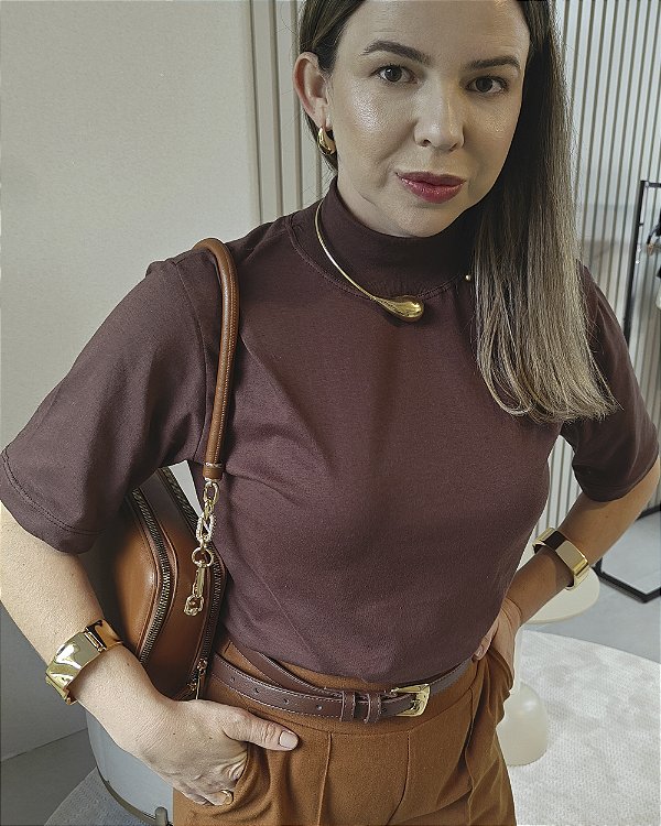 T-Shirt Zara Marrom
