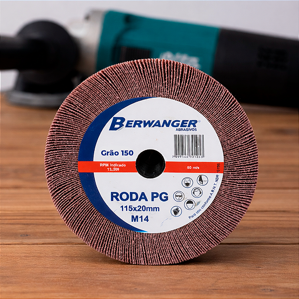 Roda Pg de Lixa com Rosca M14x115x20mm Grão 150 Berwanger