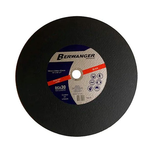 Disco de Corte 14 Pol. Dca 30 14x3,2mm X 1 Pol. Aço/Inox Berwanger