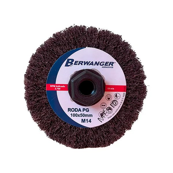 Roda Pg de Manta com Rosca M14 100x50mm Média Berwanger