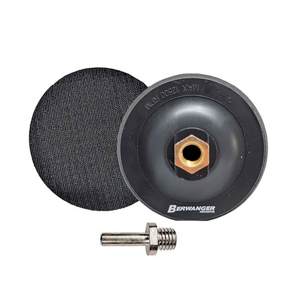 Suporte de Disco de Lixa com Velcro 125mm com haste Berwanger