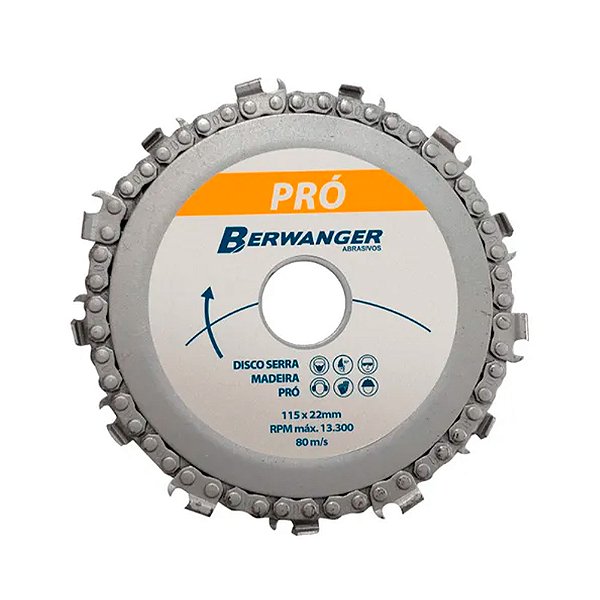 Disco Serra Madeira PRO Corrente Motoserra 115x22mm Berwanger