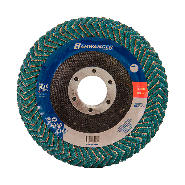 Disco Lixa Flap Curvo 4.1/2 Gr 080 Zircônia Berwanger