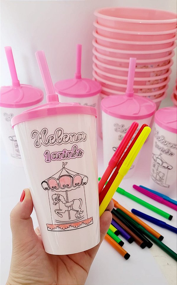 🎨 Copo Twister 500ml de Pintar com Canetinha – Personalizado 🎨