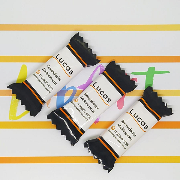 Kit 50  Balas Mastigáveis Com Rótulo Personalizado Para Empresas
