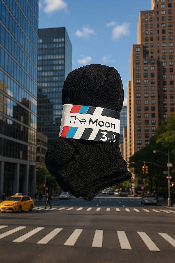 KIT COM 3 PARES DE MEIAS CANO CURTO - PRETO