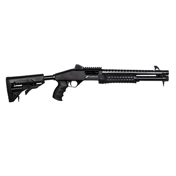 ESPINGARDA CBC PUMP MILITARY 3.0 RT 14" COM ACESSÓRIOS
