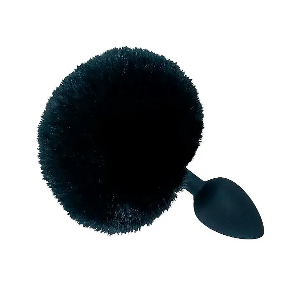Plug Anal Cônico com Rabo Coelho PRETO