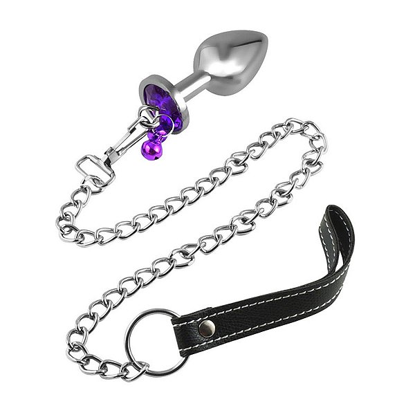 Plug Anal Pequeno com Sino e Guia com Corrente