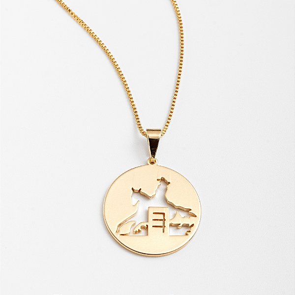 Colar Feminino Três Tambores Banhado a Ouro 18K