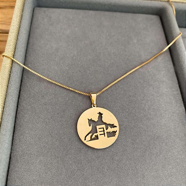 Colar Feminino Três Tambores Banhado a Ouro 18K