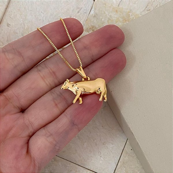 Colar Feminino Vaca Banhado a Ouro 18K
