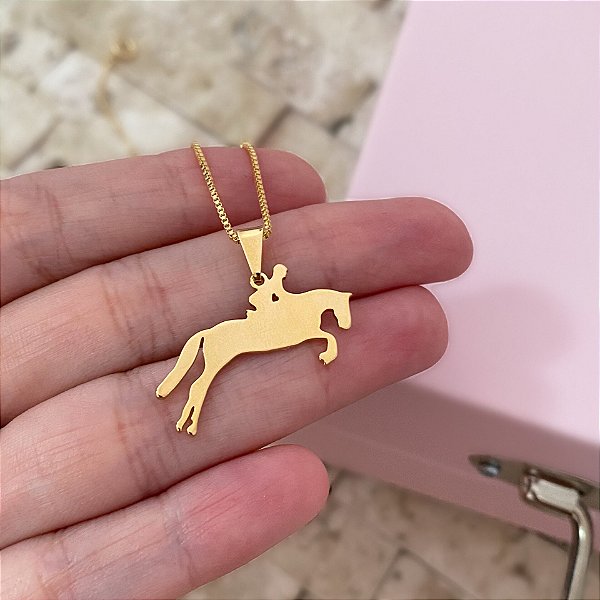 Colar Feminino Hipismo Banhado a Ouro 18K