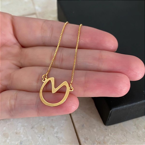 Gargantilha Feminina Casco de Cavalo Banhado a Ouro 18K