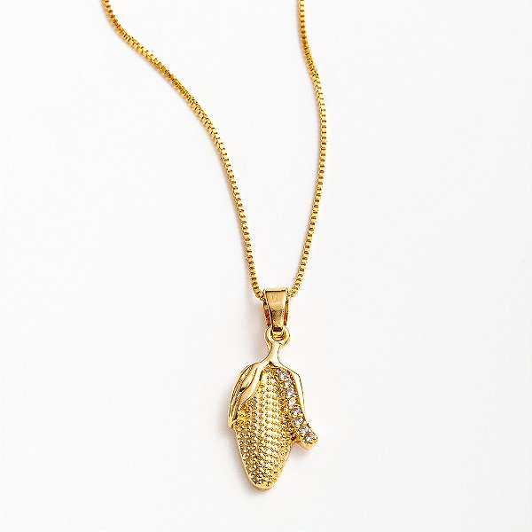 Colar Feminino Milho Banhado a Ouro 18K