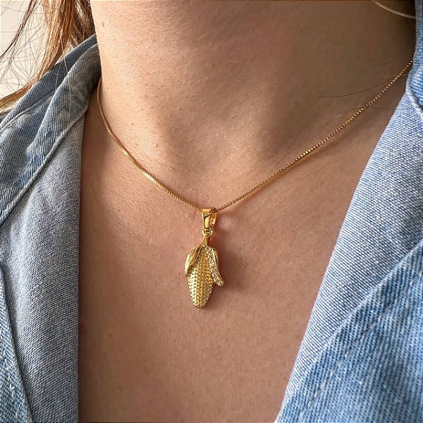 Colar Feminino Milho Banhado a Ouro 18K