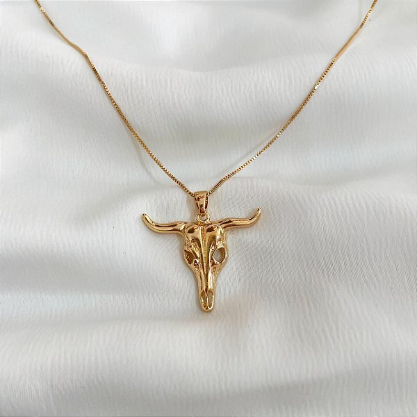 Colar Feminino Touro Banhado a Ouro 18K