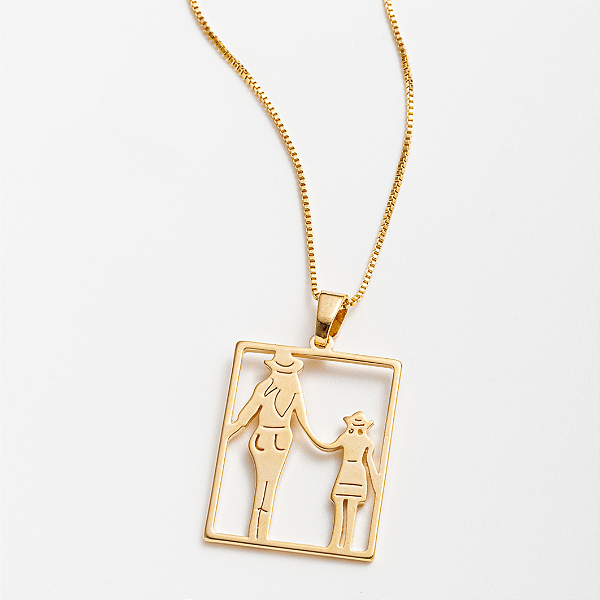 Colar Feminino Mãe e Filha Country Banhado a Ouro 18K