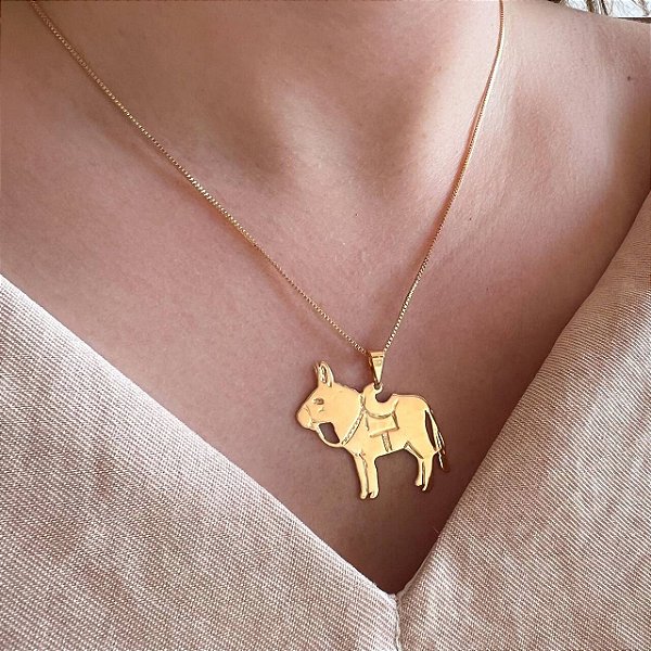 Colar Feminino Mula Reluzente Banhado a Ouro 18K