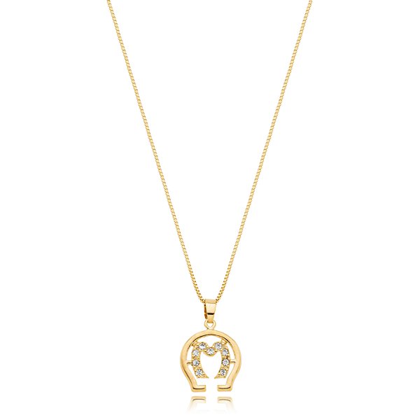 Colar Feminino Símbolo Mangalarga Marchador Brilho Banhado a Ouro 18K