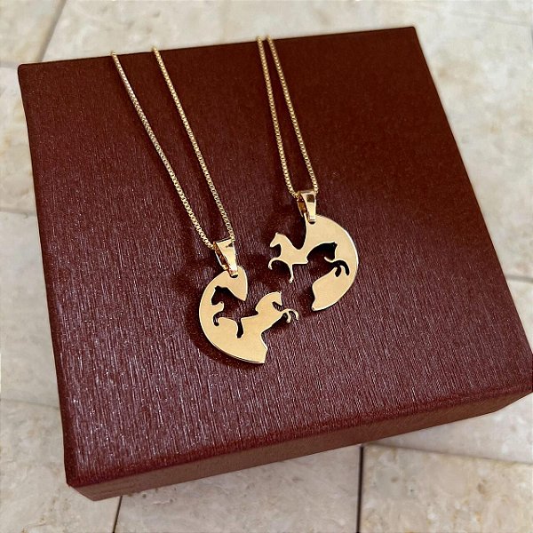 Colar Feminino da Amizade Banhado a Ouro 18K