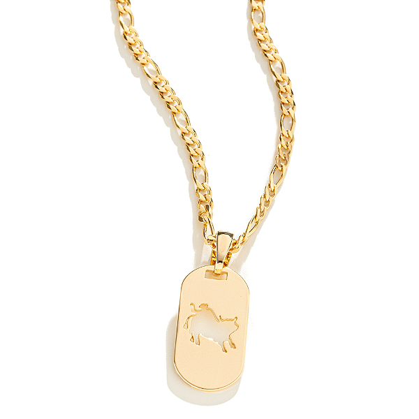 Colar Masculino Rodeio com Cordão 3x1 Banhado a Ouro 18K