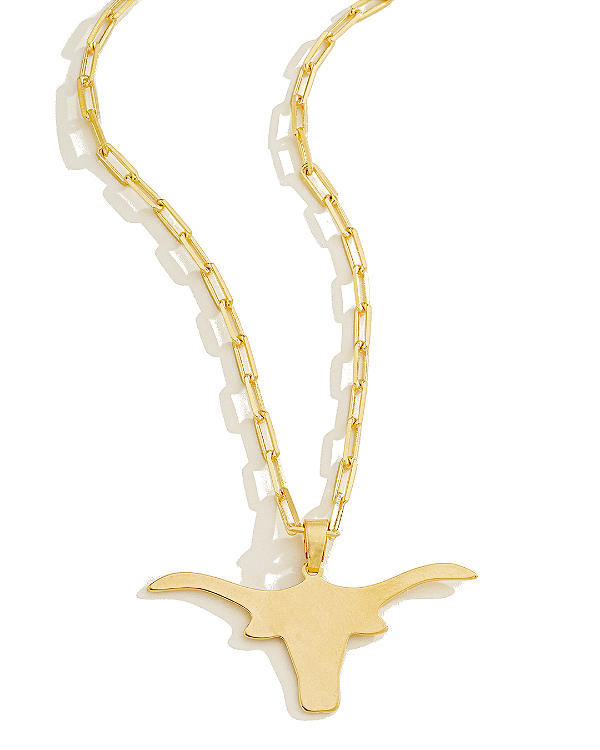 Colar Masculino Touro Liso com Cordão Cartier Banhado a Ouro 18K