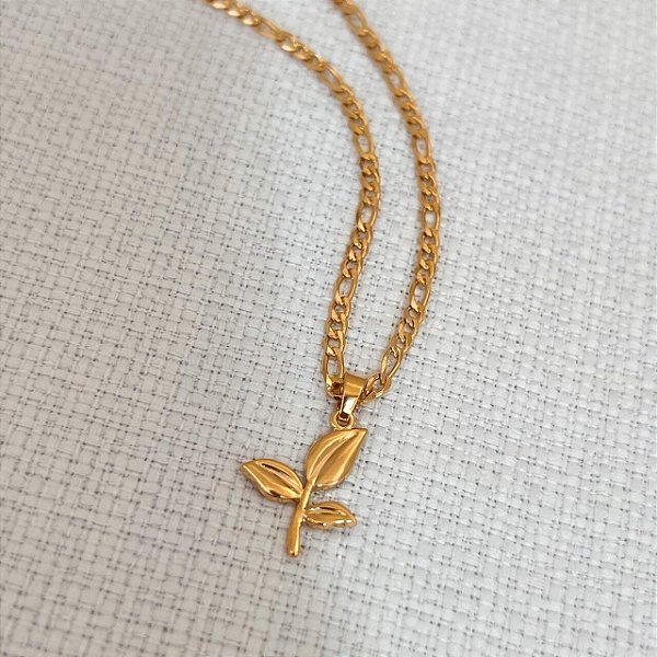 Colar Masculino Broto com Cordão 3x1 Banhado a Ouro 18K