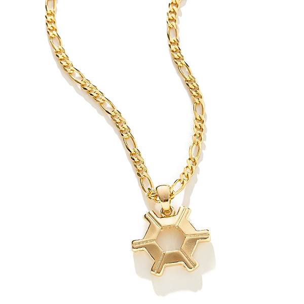 Colar Masculino Agronomia Luxo com Cordão 3x1 Banhado a Ouro 18K