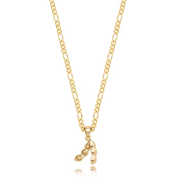 Colar Masculino Soja com Cordão 3x1 Banhado a Ouro 18K