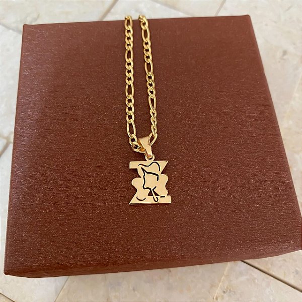 Colar Masculino Zootecnia com Cordão 3x1 Banhado a Ouro 18K