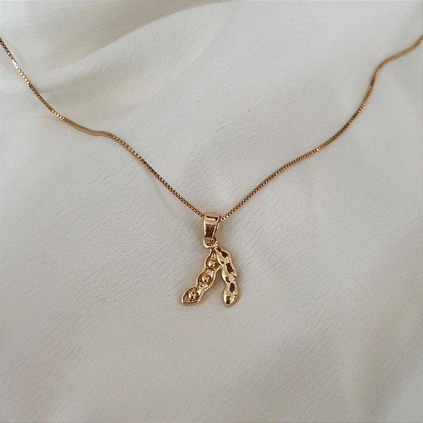 Colar Feminino Soja Banhado a Ouro 18K