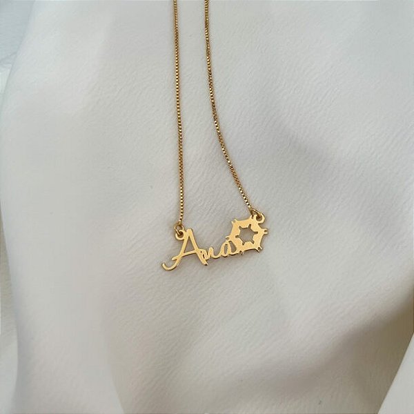 Colar Personalizado Ana com Agronomia Banhado a Ouro 18k