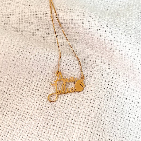 Colar Personalizado Ana Julia com Cavalo Banhado a Ouro 18k