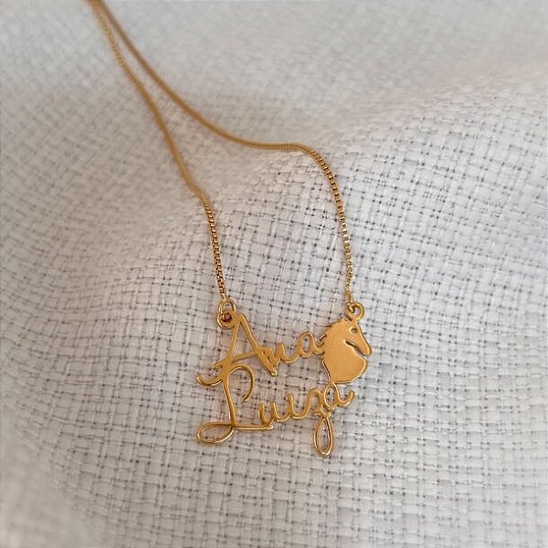Colar Personalizado Ana Luiza com Cavalo Banhado a Ouro 18k