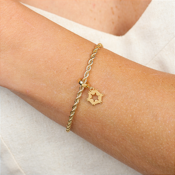 Pulseira Feminina Berloque Agronomia Banhada a Ouro 18k