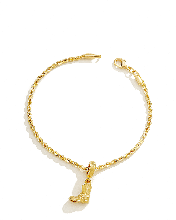 Pulseira Country Berloque Bota Banhados a Ouro 18k