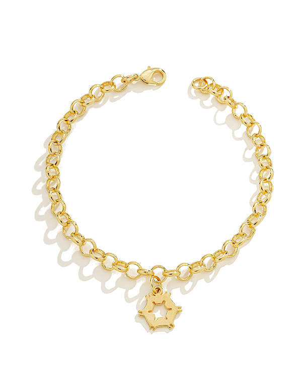 Pulseira Feminina Agronomia em Elo Português Banhada a Ouro 18K