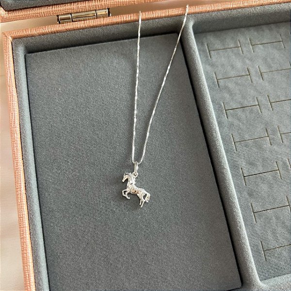 Colar de prata Cavalo 45cm