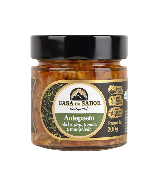 Antepasto de Abobrinha, tomate e Manjericão Casa do Sabor