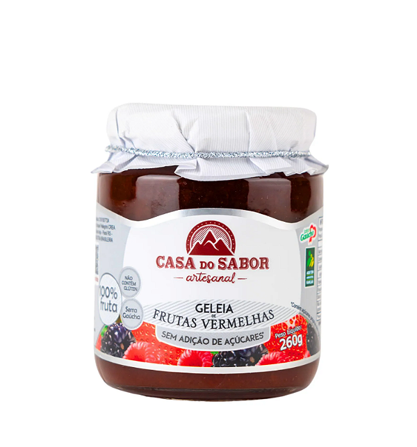 Geleia de Frutas Vermelhas Sem Açucar Casa do Sabor