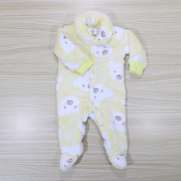Macacão Tip Top Bebê Prematuro Amarelo Ursinhos