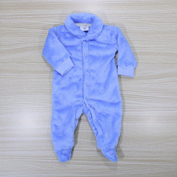 Macacão Tip Top Bebê Prematuro Em Fleece 3d Foguete Azul
