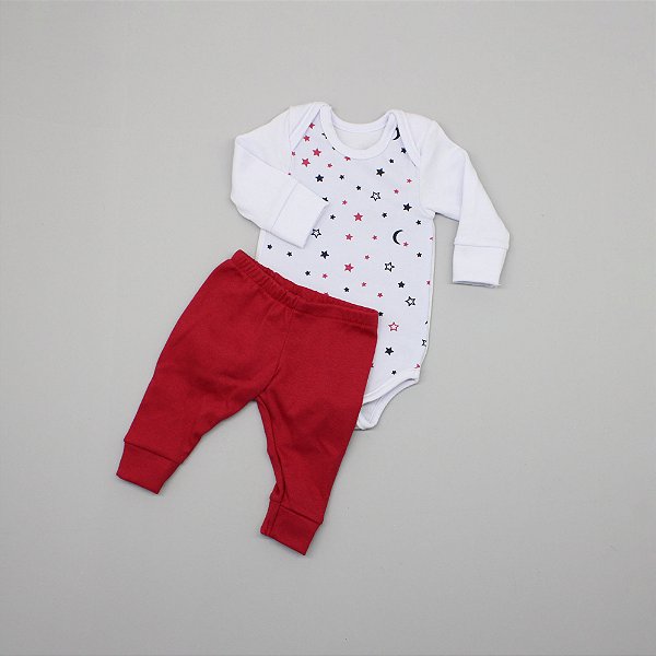 Conjunto Body Prematuro Branca Estrela Bod152