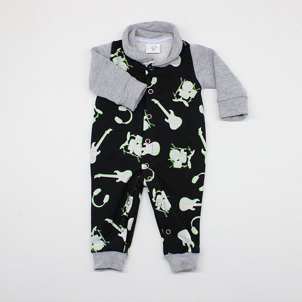 Macacão Prematuro Cinza Guitarra Tipml004